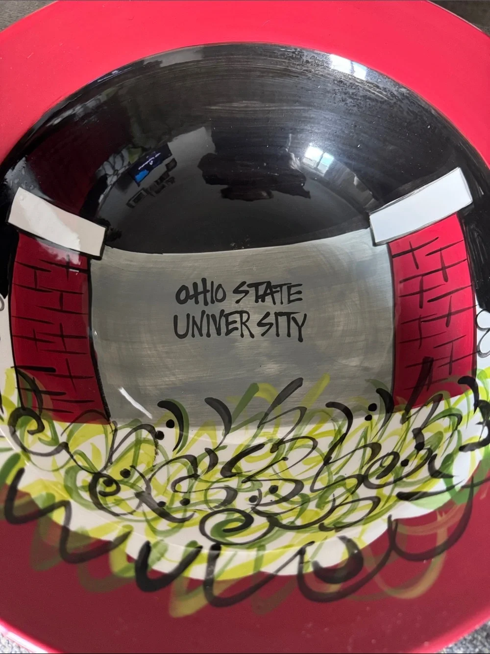 Ohio State University Decorative Red & Black Bowl